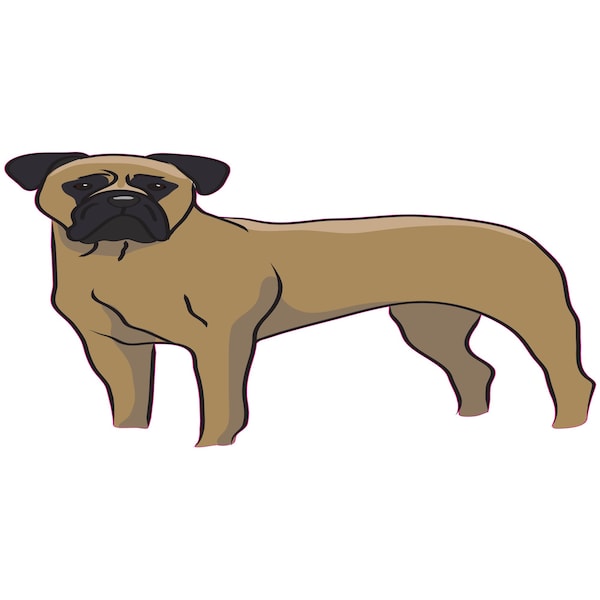 Bullmastiff Dog Decal, Dog Lover Decor Vinyl Sticker